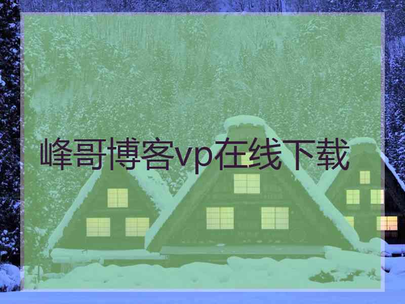 峰哥博客vp在线下载