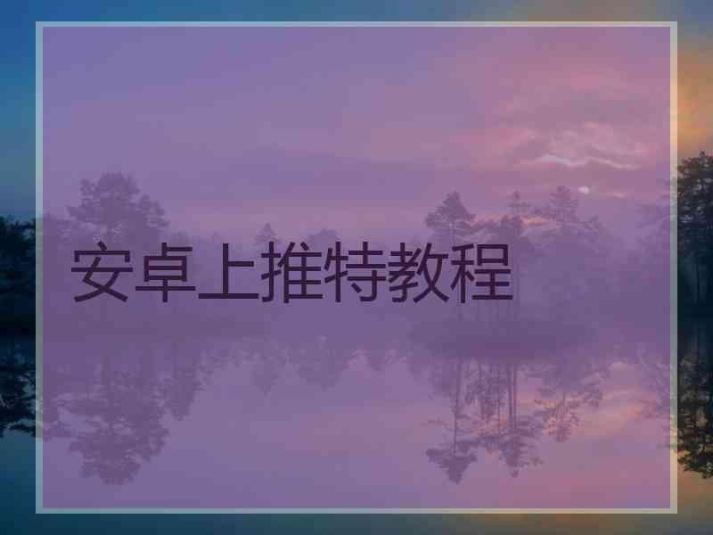 安卓上推特教程