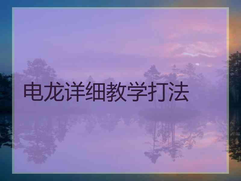 电龙详细教学打法