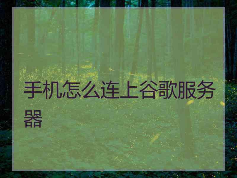 手机怎么连上谷歌服务器