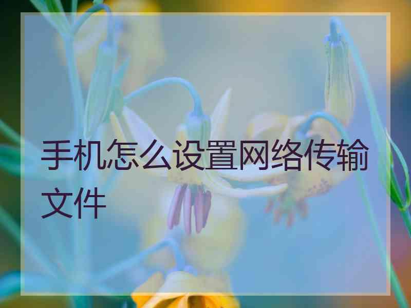 手机怎么设置网络传输文件