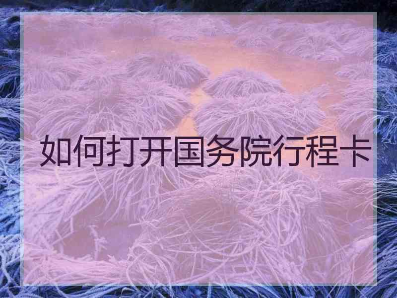 如何打开国务院行程卡
