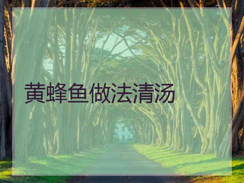 黄蜂鱼做法清汤