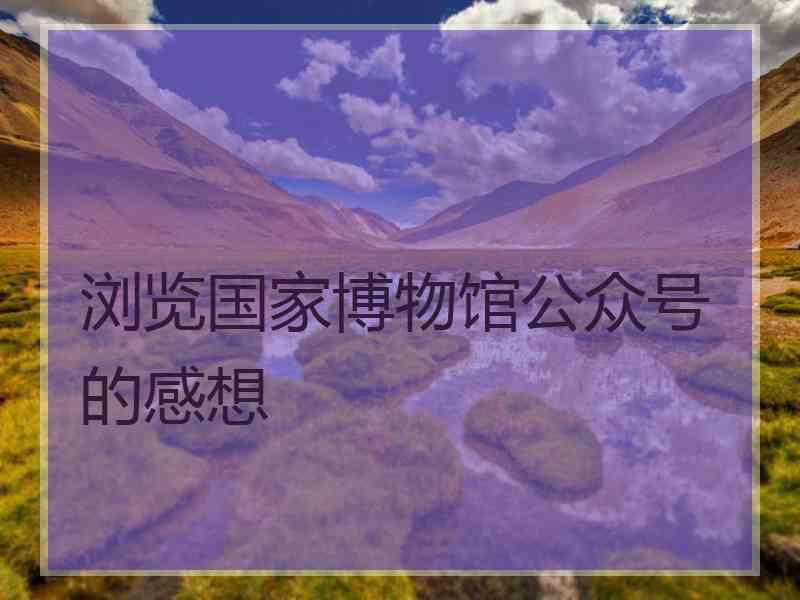浏览国家博物馆公众号的感想