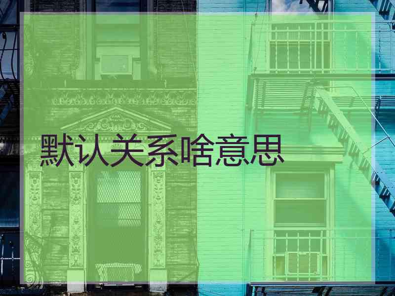 默认关系啥意思