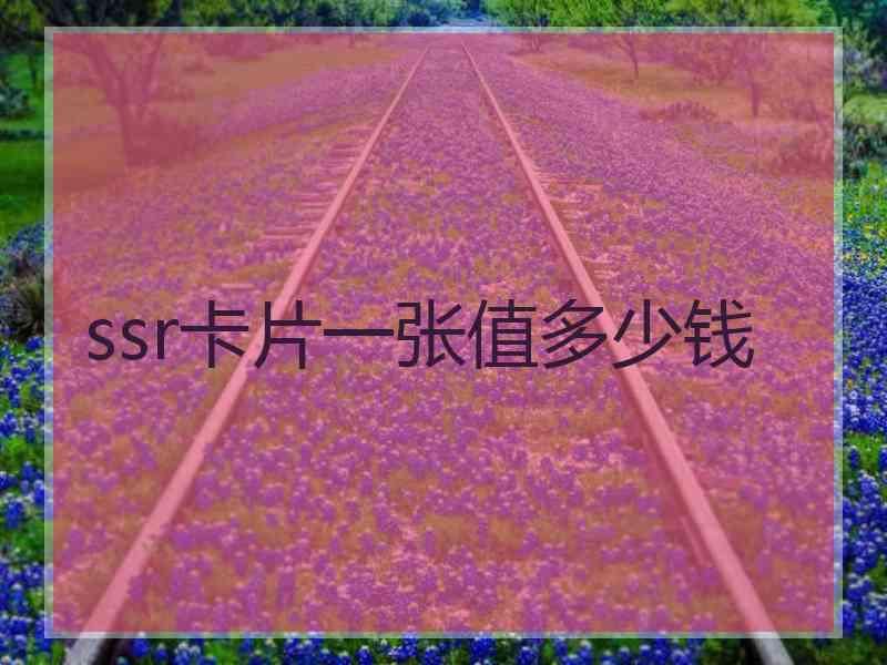 ssr卡片一张值多少钱