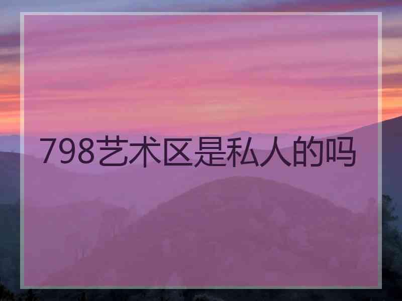 798艺术区是私人的吗