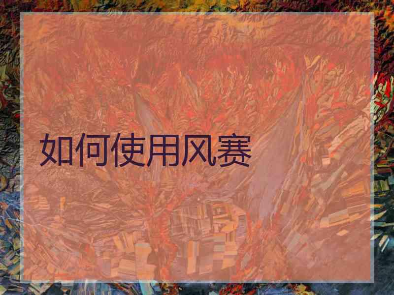 如何使用风赛