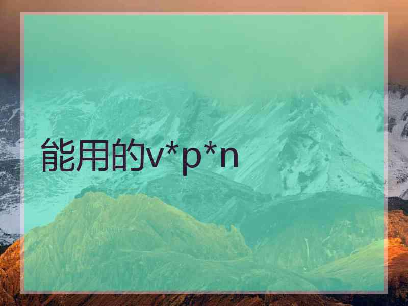 能用的v*p*n
