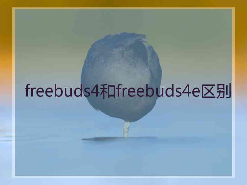 freebuds4和freebuds4e区别