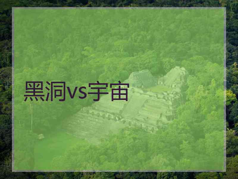 黑洞vs宇宙