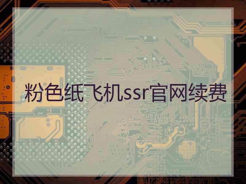 粉色纸飞机ssr官网续费