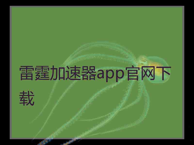 雷霆加速器app官网下载