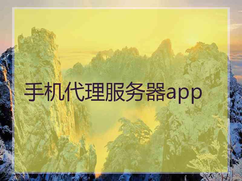 手机代理服务器app