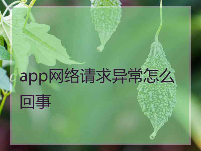 app网络请求异常怎么回事