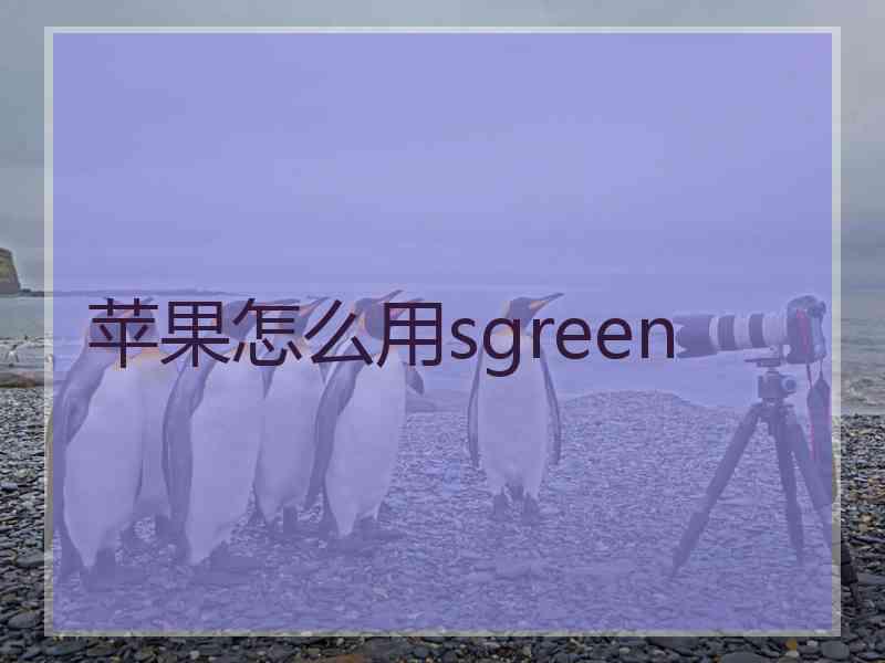 苹果怎么用sgreen