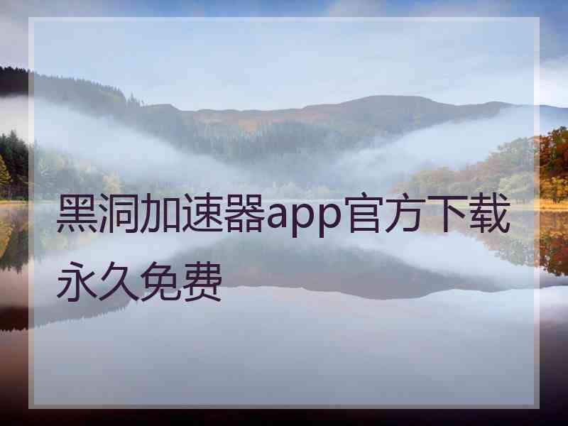 黑洞加速器app官方下载永久免费