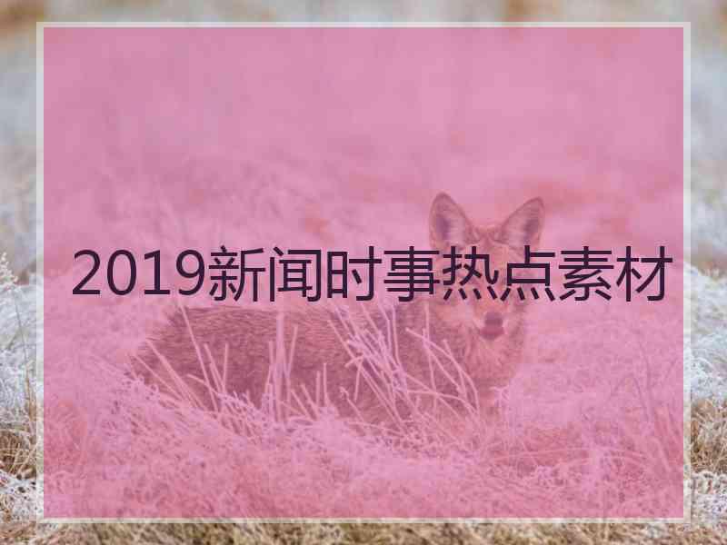 2019新闻时事热点素材