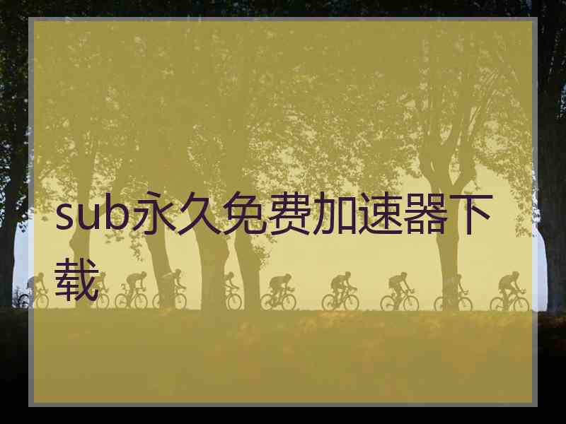 sub永久免费加速器下载