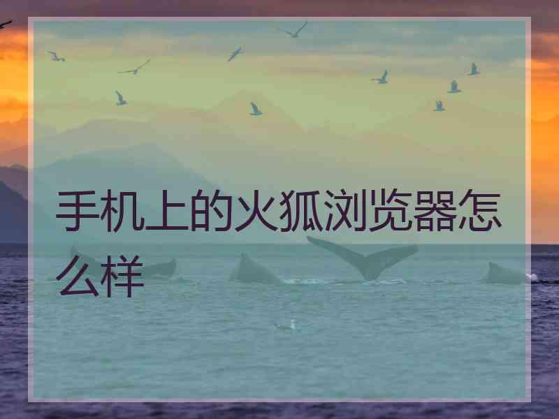 手机上的火狐浏览器怎么样