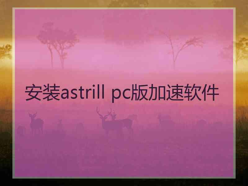 安装astrill pc版加速软件