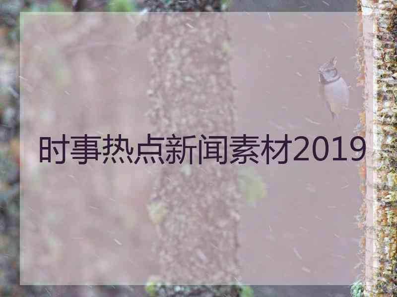 时事热点新闻素材2019