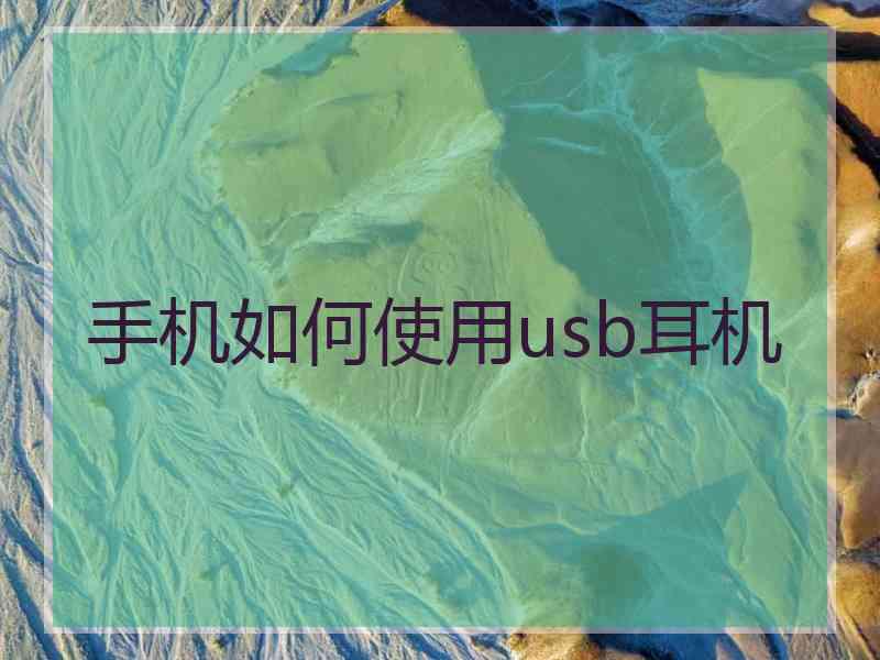 手机如何使用usb耳机