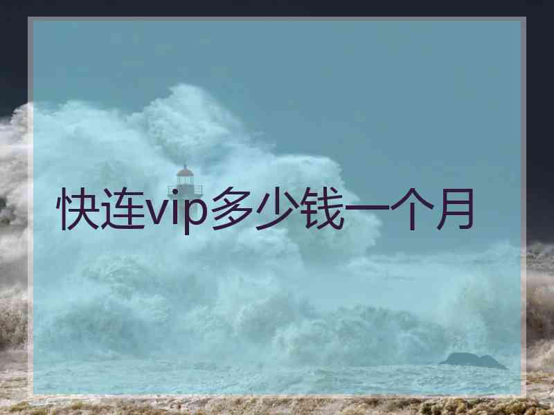 快连vip多少钱一个月