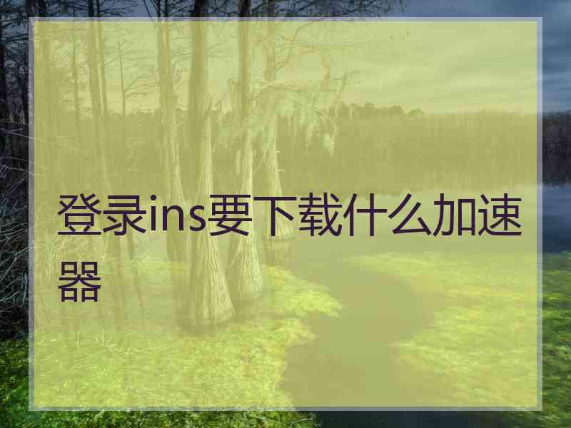 登录ins要下载什么加速器