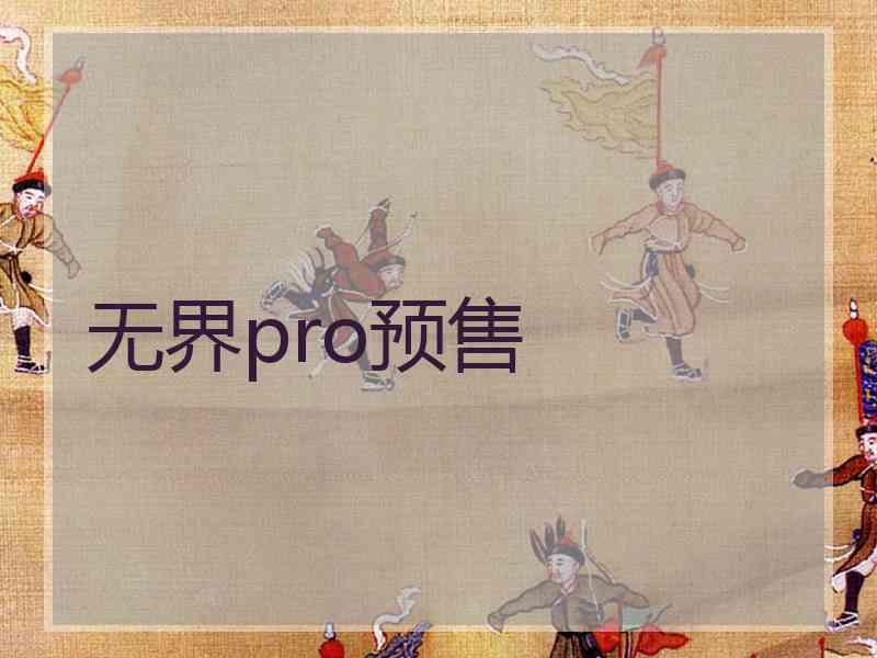 无界pro预售