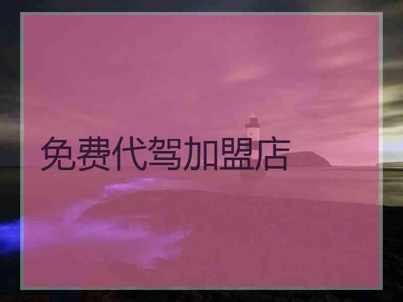 免费代驾加盟店