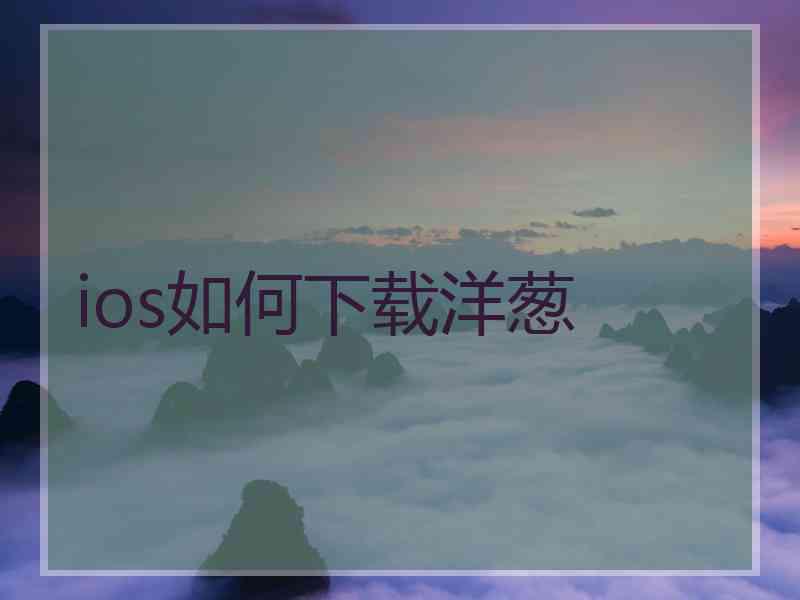 ios如何下载洋葱